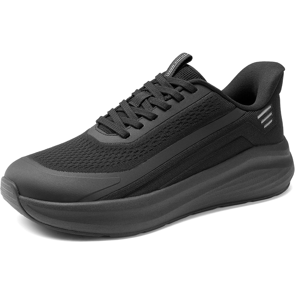 image:imageBruno Marc Mens Walking Running Tennis Cushioning Shoes Slipon Athletic Gym Workout Jogging Comfortable SneakersAll Black