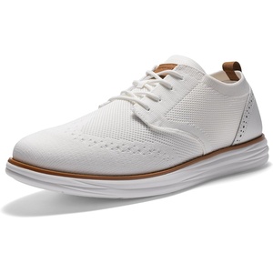 image:imageBruno Marc Mens KnitFlex Craft Mesh Oxfords Sneakers Casual Dress LaceUp Lightweight Walking Shoes6white