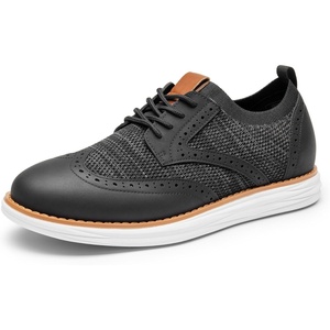 image:imageBruno Marc Mens KnitFlex Craft Mesh Oxfords Sneakers Casual Dress LaceUp Lightweight Walking Shoes8black