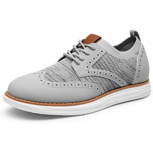 image:imageBruno Marc Mens KnitFlex Craft Mesh Oxfords Sneakers Casual Dress LaceUp Lightweight Walking Shoes8grey