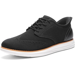 image:imageBruno Marc Mens KnitFlex Craft Mesh Oxfords Sneakers Casual Dress LaceUp Lightweight Walking ShoesBlackhands Free