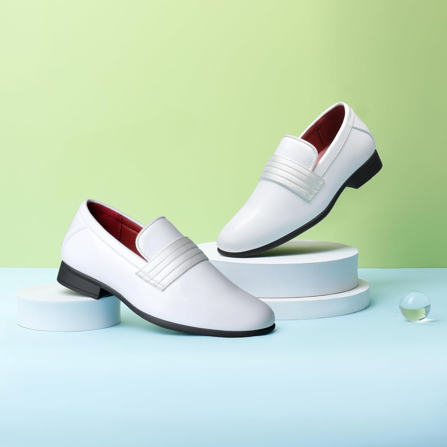 image:imageBruno Marc Boys Dress Shoes Slipon Loafers Formal Tuxedo ShoesWhite