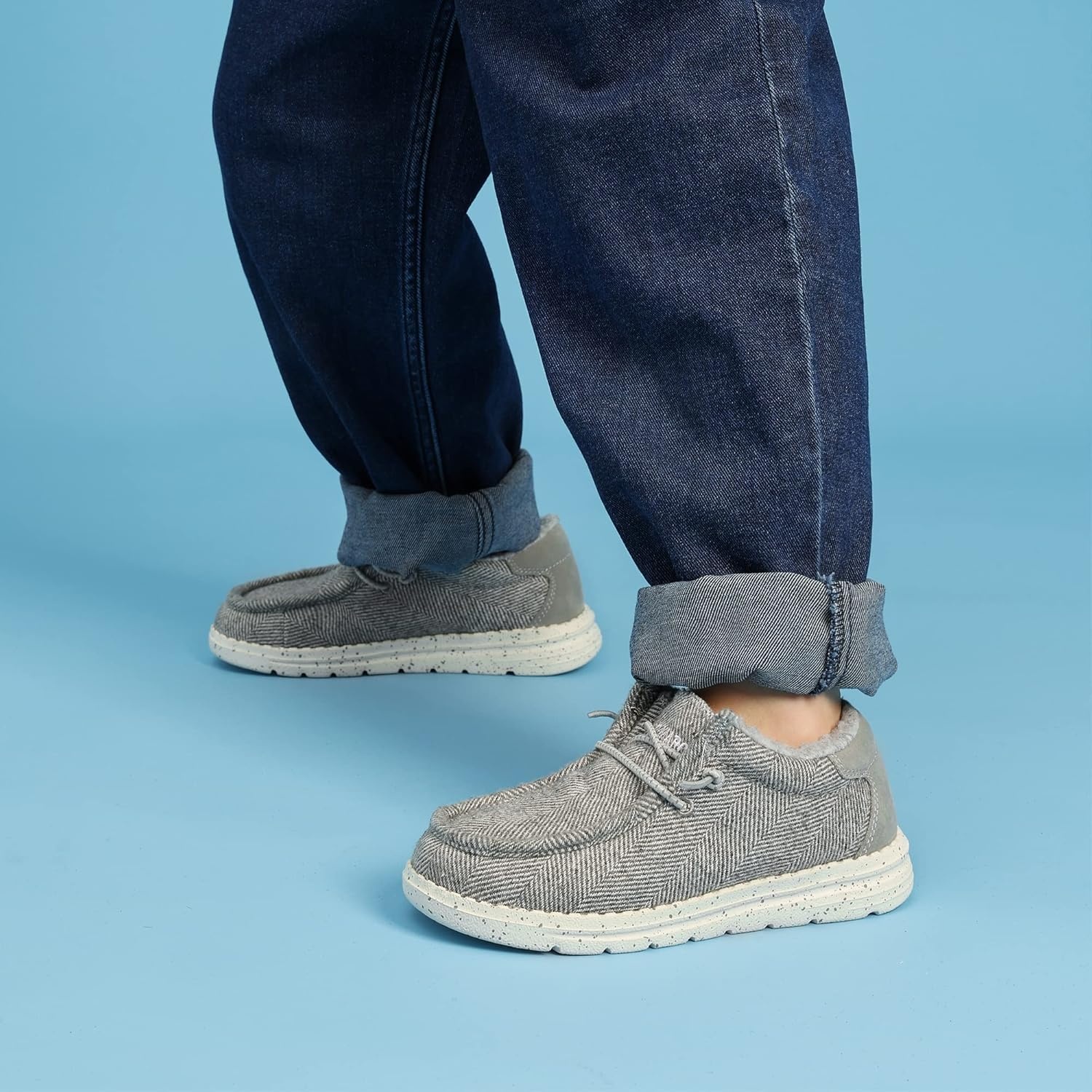 image:imageBruno Marc Boys Girls Warm Winter Loafer Fuzzy Casual Slip On Shoes ToddlerLittle KidBig KidGrey