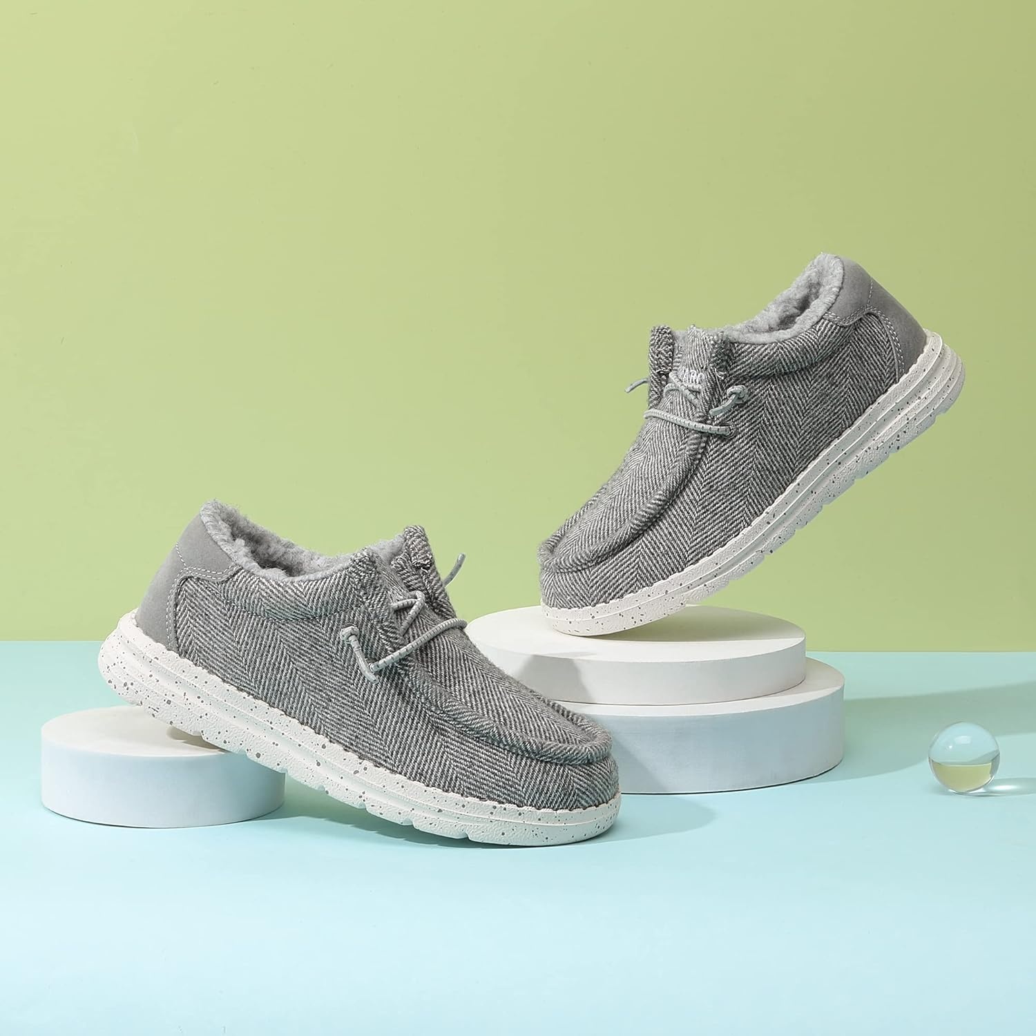 image:imageBruno Marc Boys Girls Warm Winter Loafer Fuzzy Casual Slip On Shoes ToddlerLittle KidBig KidGrey