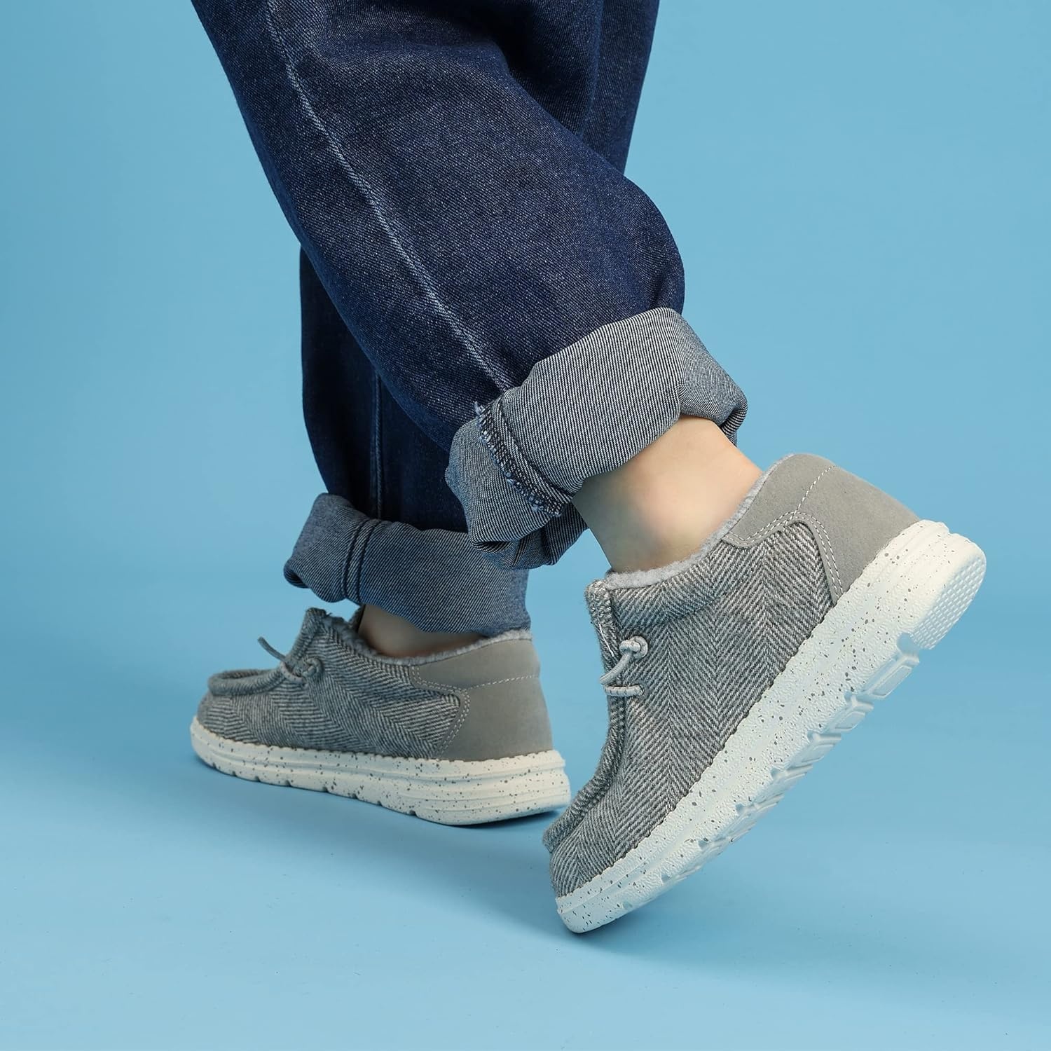 image:imageBruno Marc Boys Girls Warm Winter Loafer Fuzzy Casual Slip On Shoes ToddlerLittle KidBig KidGrey
