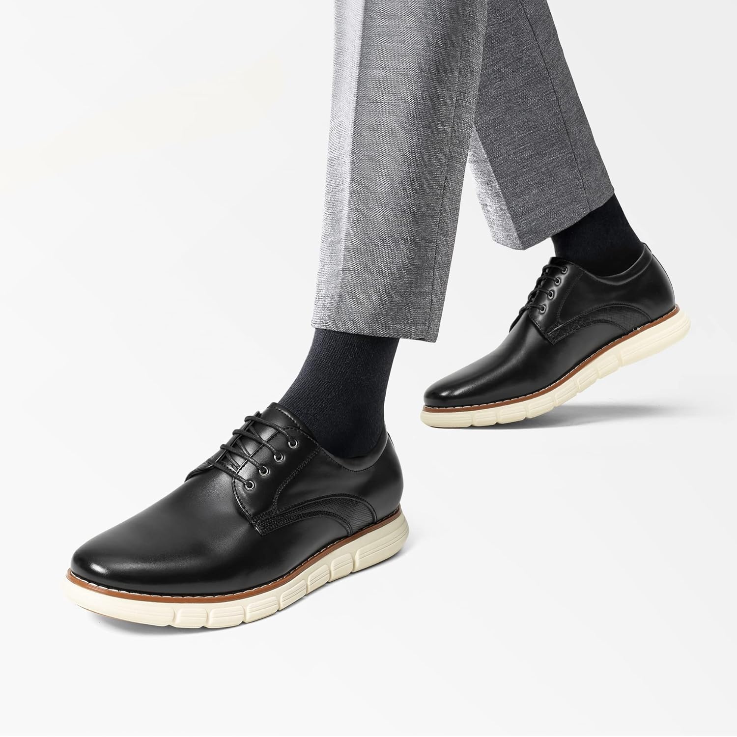 image:imageBruno Marc Mens Crossflex Dress Sneakers Casual Oxford Formal ShoesBlack
