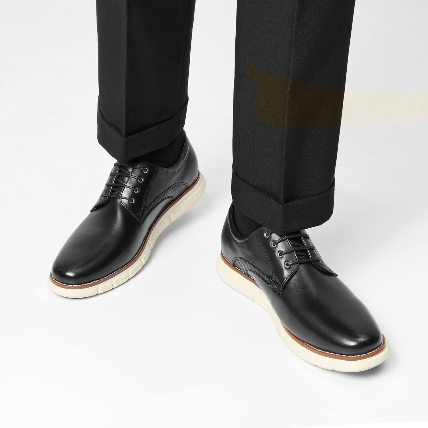 image:imageBruno Marc Mens Crossflex Dress Sneakers Casual Oxford Formal ShoesBlack