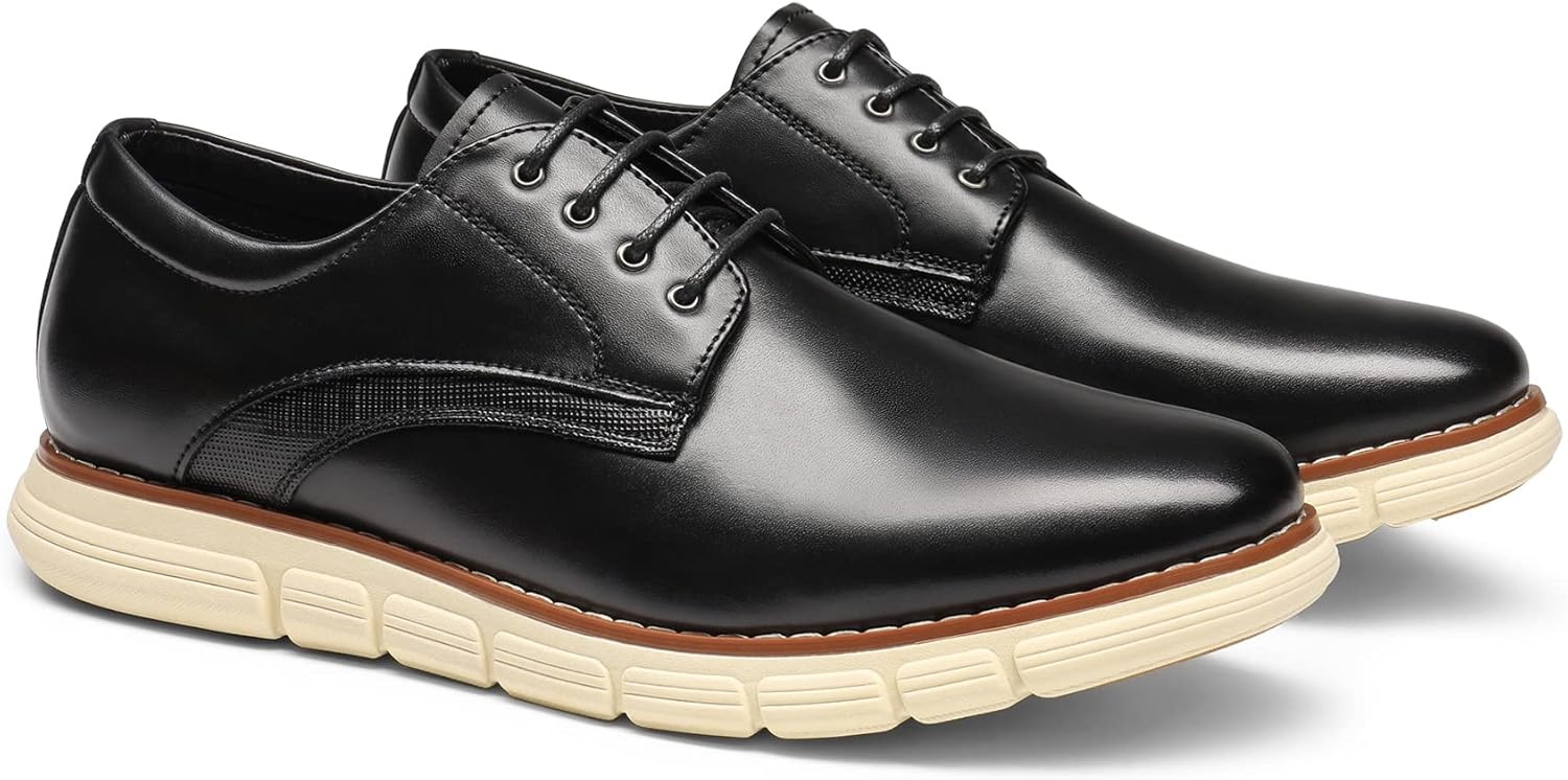 image:imageBruno Marc Mens Crossflex Dress Sneakers Casual Oxford Formal ShoesBlack