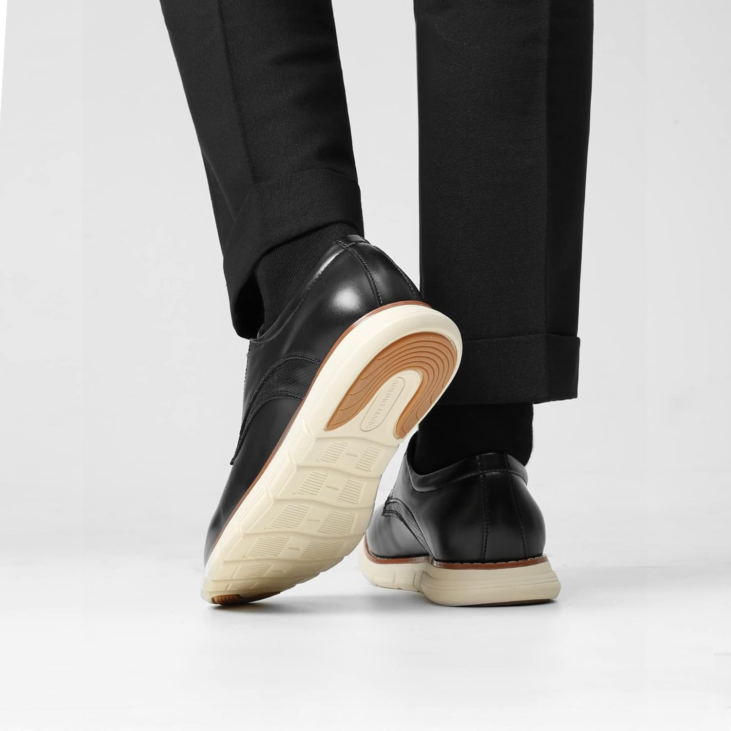 image:imageBruno Marc Mens Crossflex Dress Sneakers Casual Oxford Formal ShoesBlack
