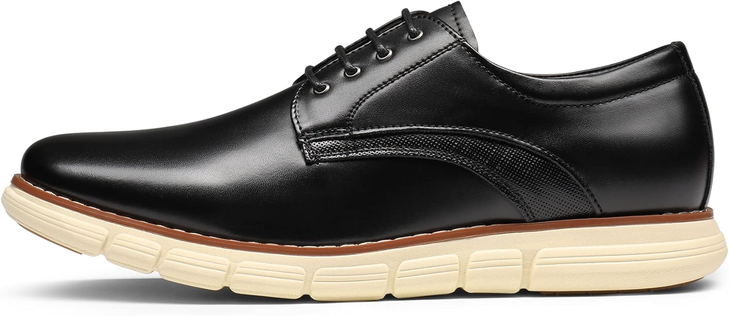 image:imageBruno Marc Mens Crossflex Dress Sneakers Casual Oxford Formal ShoesBlack