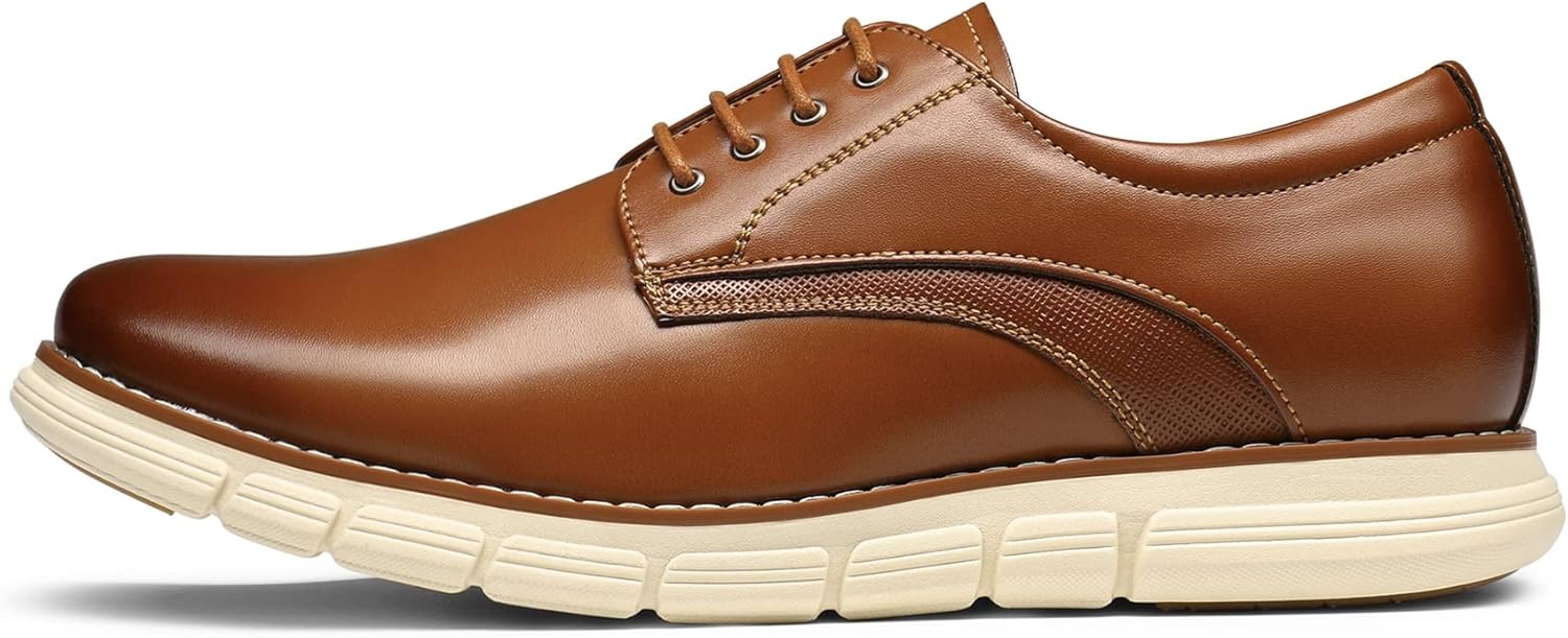 image:imageBruno Marc Mens Crossflex Dress Sneakers Casual Oxford Formal ShoesBrown