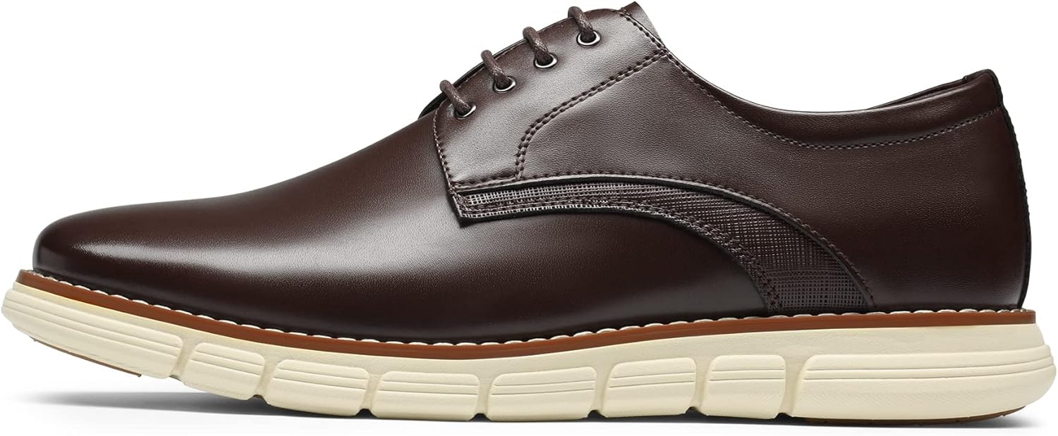 image:imageBruno Marc Mens Crossflex Dress Sneakers Casual Oxford Formal ShoesDark Brown