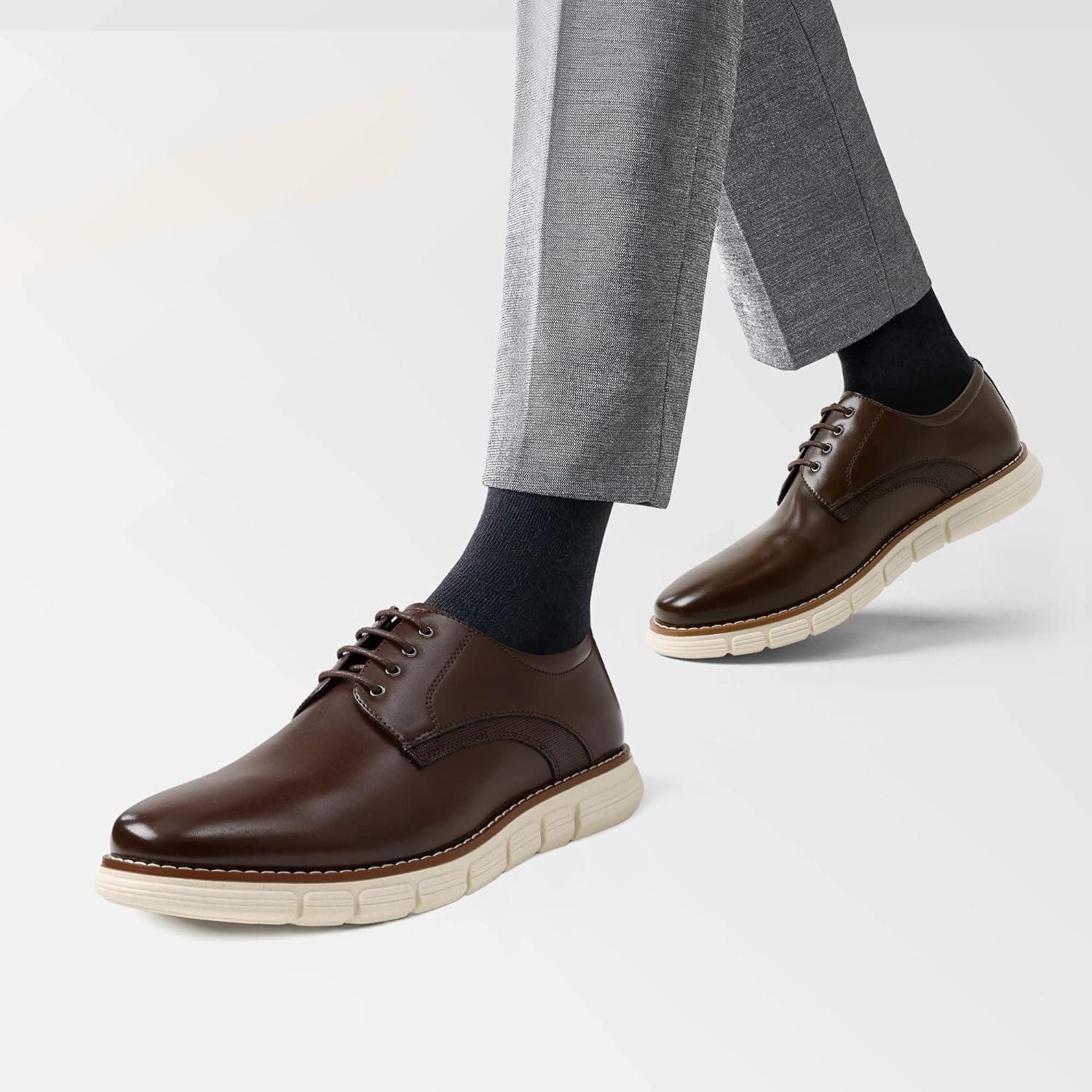 image:imageBruno Marc Mens Crossflex Dress Sneakers Casual Oxford Formal ShoesDark Brown
