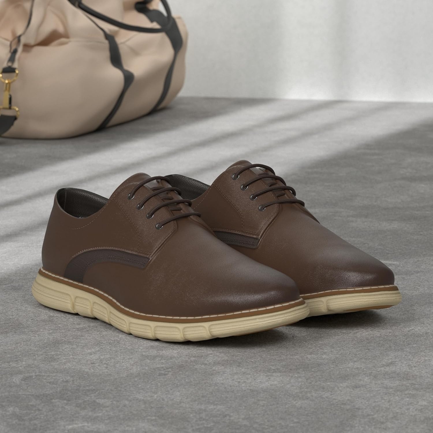 image:imageBruno Marc Mens Crossflex Dress Sneakers Casual Oxford Formal ShoesDark Brown