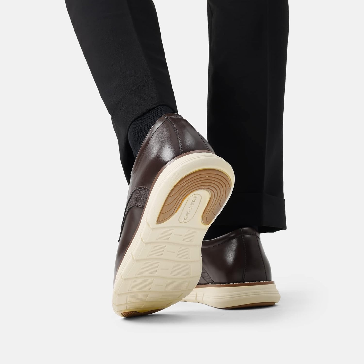 image:imageBruno Marc Mens Crossflex Dress Sneakers Casual Oxford Formal ShoesDark Brown