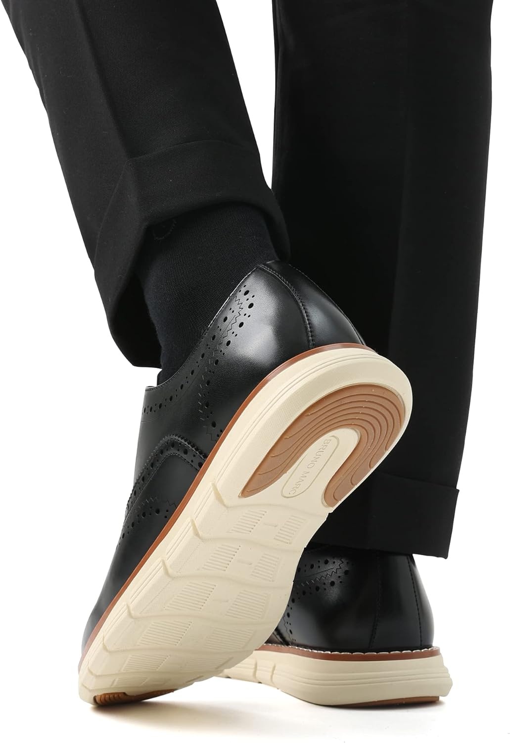image:imageBruno Marc Mens Crossflex Dress Sneakers Wingtip Derby Casual Oxford Formal ShoesBlackwing