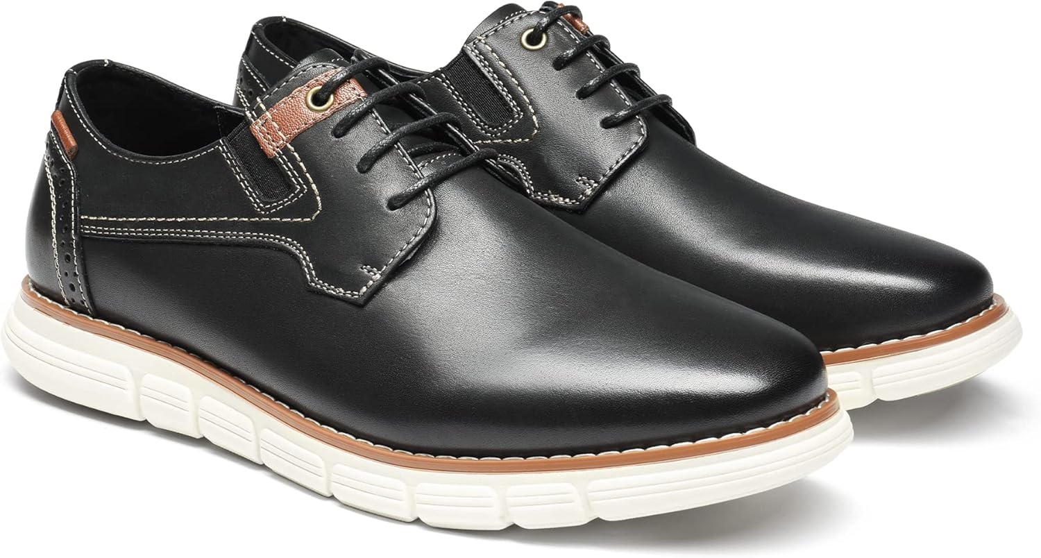 image:imageBruno Marc Mens Crossflex Oxford Dress Sneakers Casual Leather Dress ShoesBlack
