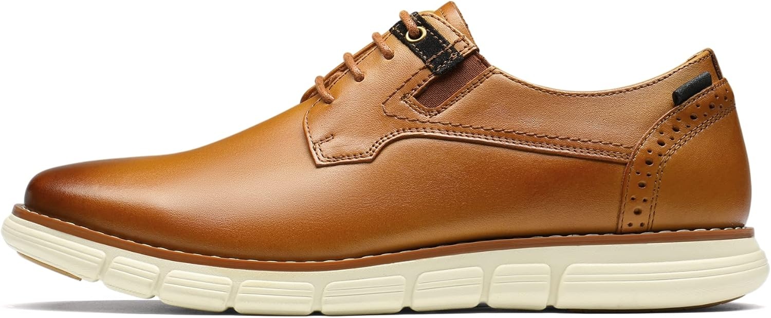 image:imageBruno Marc Mens Crossflex Oxford Dress Sneakers Casual Leather Dress ShoesBrown
