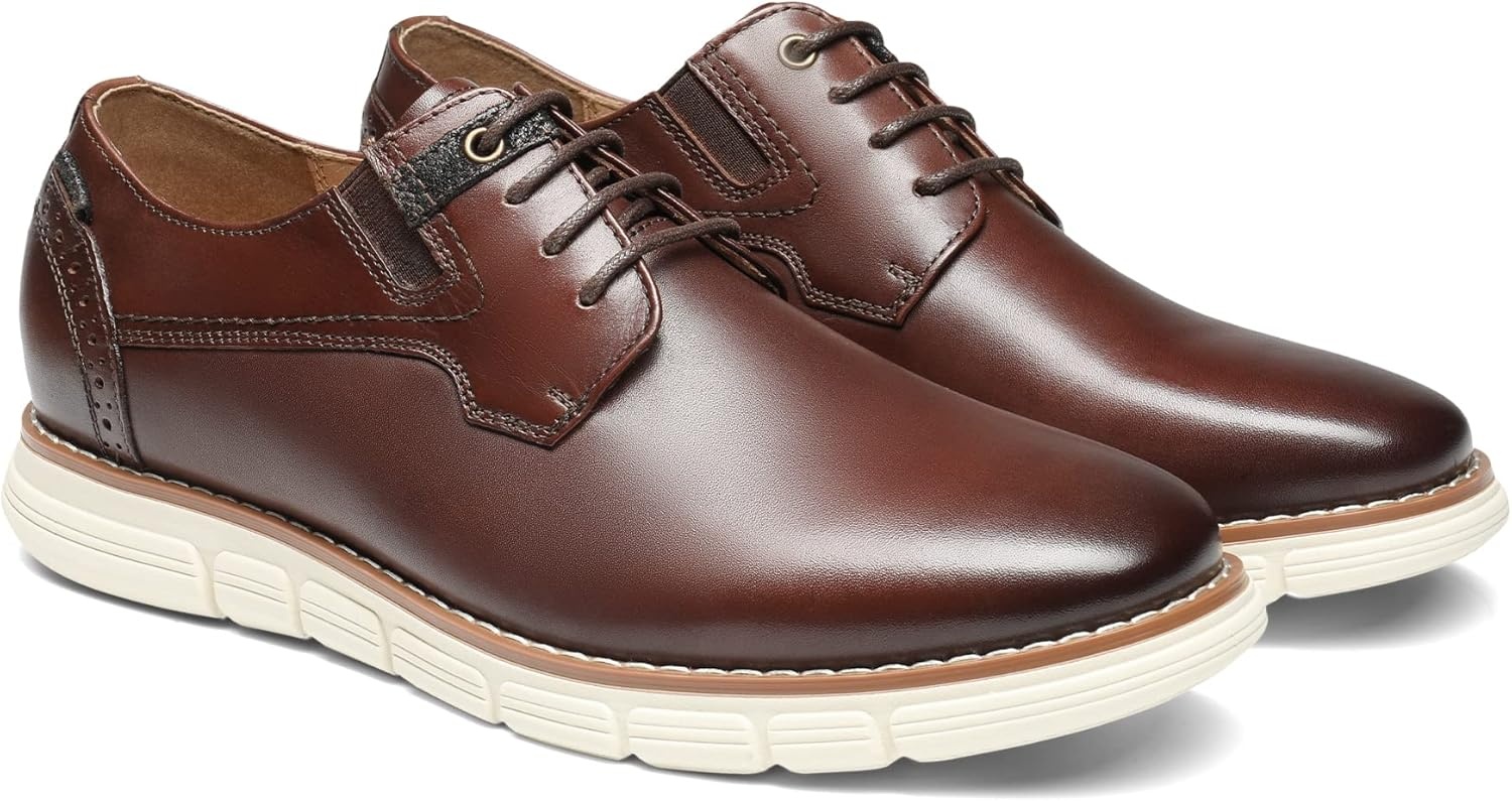 image:imageBruno Marc Mens Crossflex Oxford Dress Sneakers Casual Leather Dress ShoesDark Brown