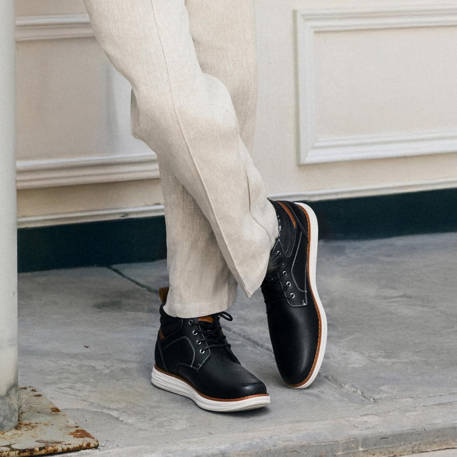 image:imageBruno Marc Mens Mid Top Chukka Sneaker Lace Up Dress BootBlack