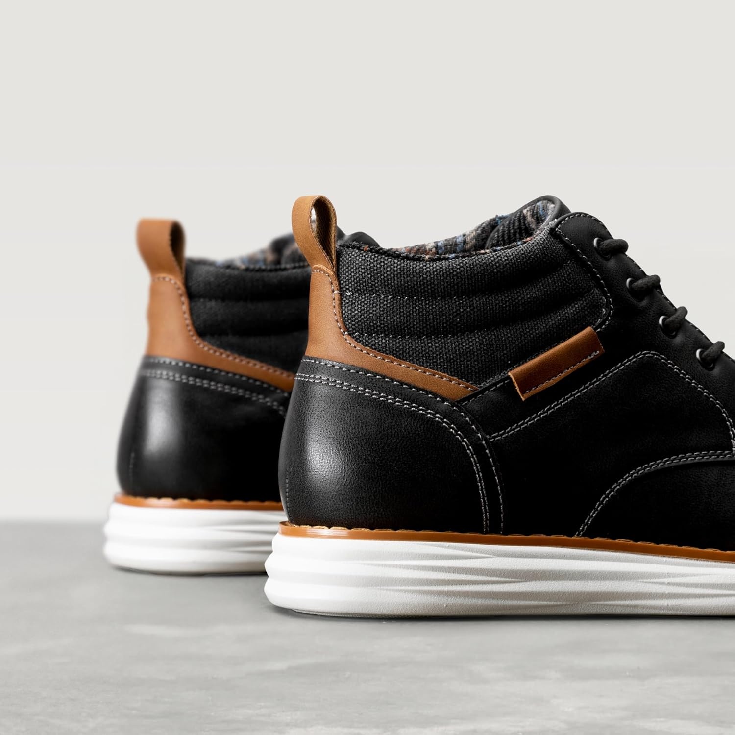 image:imageBruno Marc Mens Mid Top Chukka Sneaker Lace Up Dress BootBlack