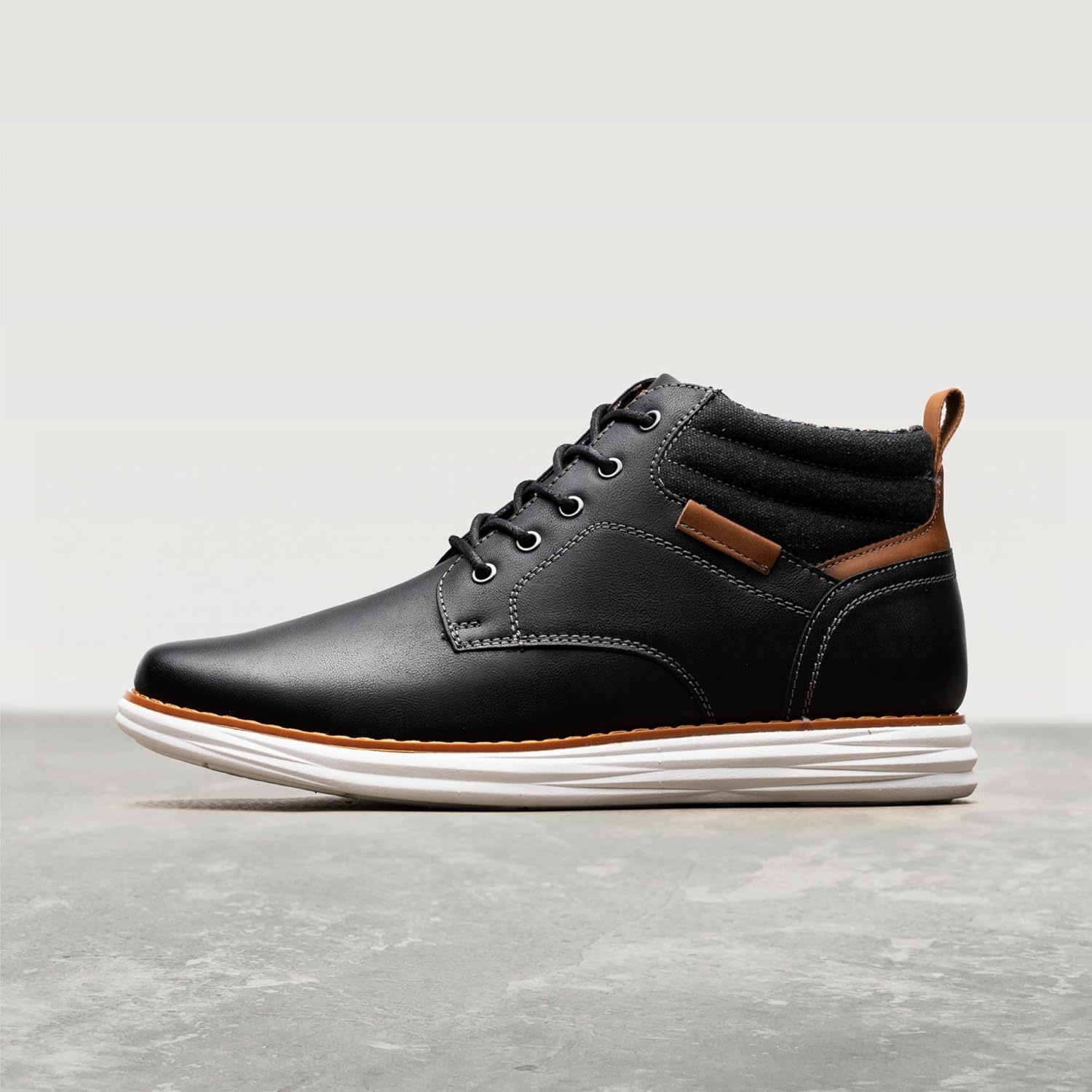 image:imageBruno Marc Mens Mid Top Chukka Sneaker Lace Up Dress BootBlack