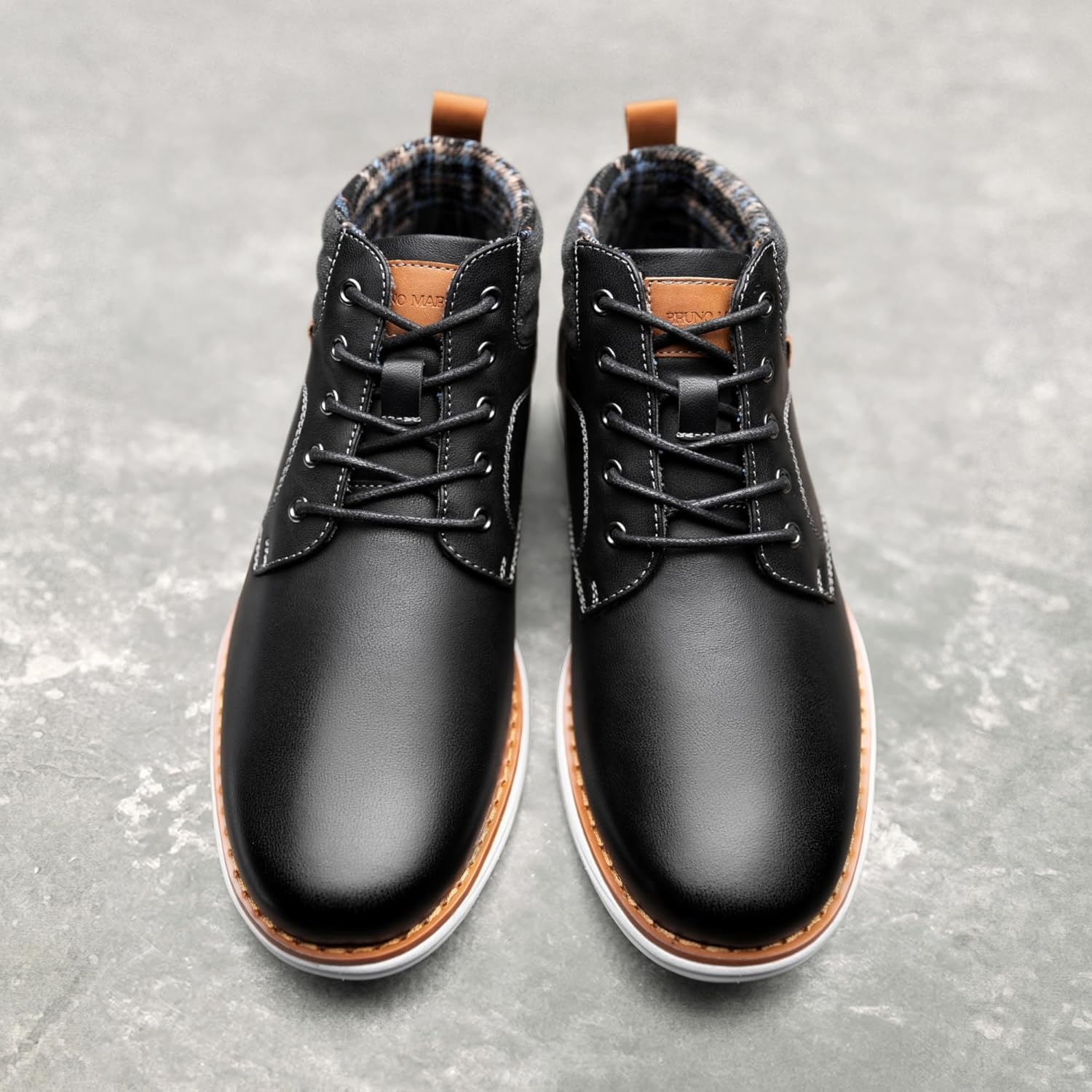 image:imageBruno Marc Mens Mid Top Chukka Sneaker Lace Up Dress BootBlack