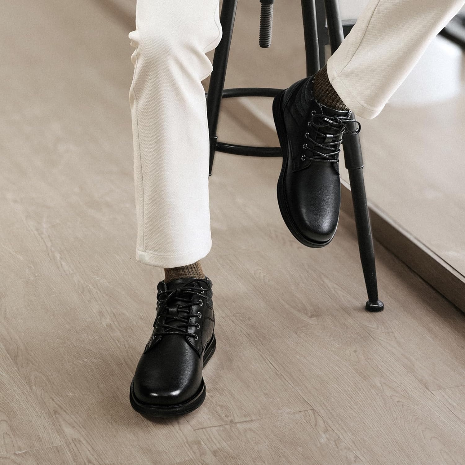 image:imageBruno Marc Mens Mid Top Chukka Sneaker Lace Up Dress BootBlack Monochrome