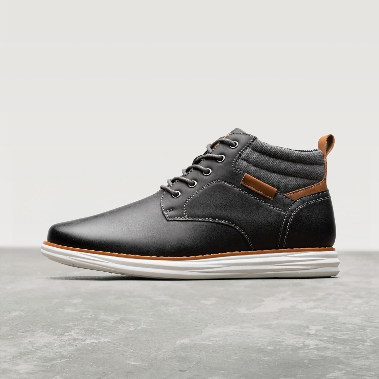 image:imageBruno Marc Mens Mid Top Chukka Sneaker Lace Up Dress BootDarkGrey