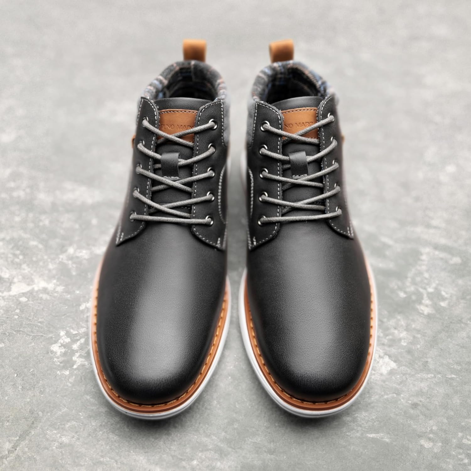 image:imageBruno Marc Mens Mid Top Chukka Sneaker Lace Up Dress BootDarkGrey