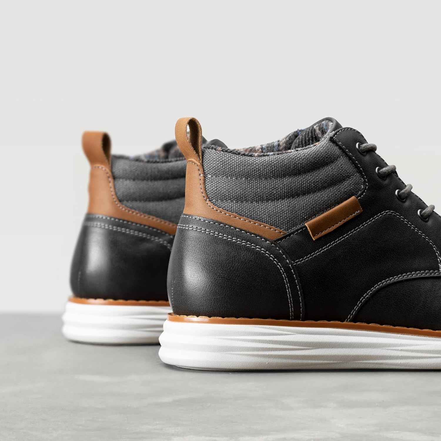 image:imageBruno Marc Mens Mid Top Chukka Sneaker Lace Up Dress BootDarkGrey