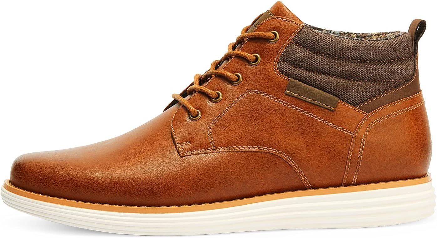 image:imageBruno Marc Mens Mid Top Chukka Sneaker Lace Up Dress BootTan
