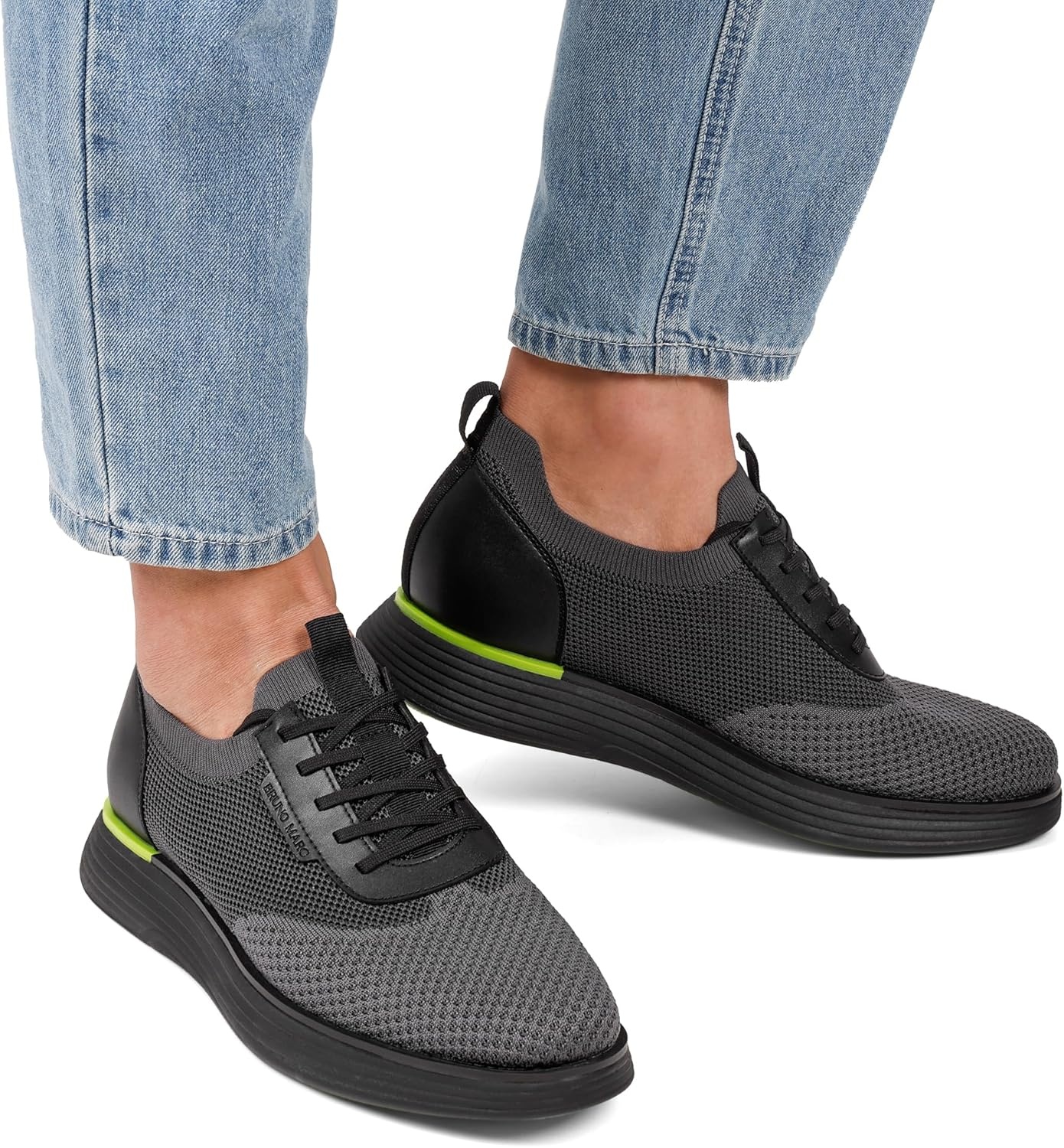 image:imageBruno Marc Mens Sbox2318m Oxford ShoesBlackNeon Green