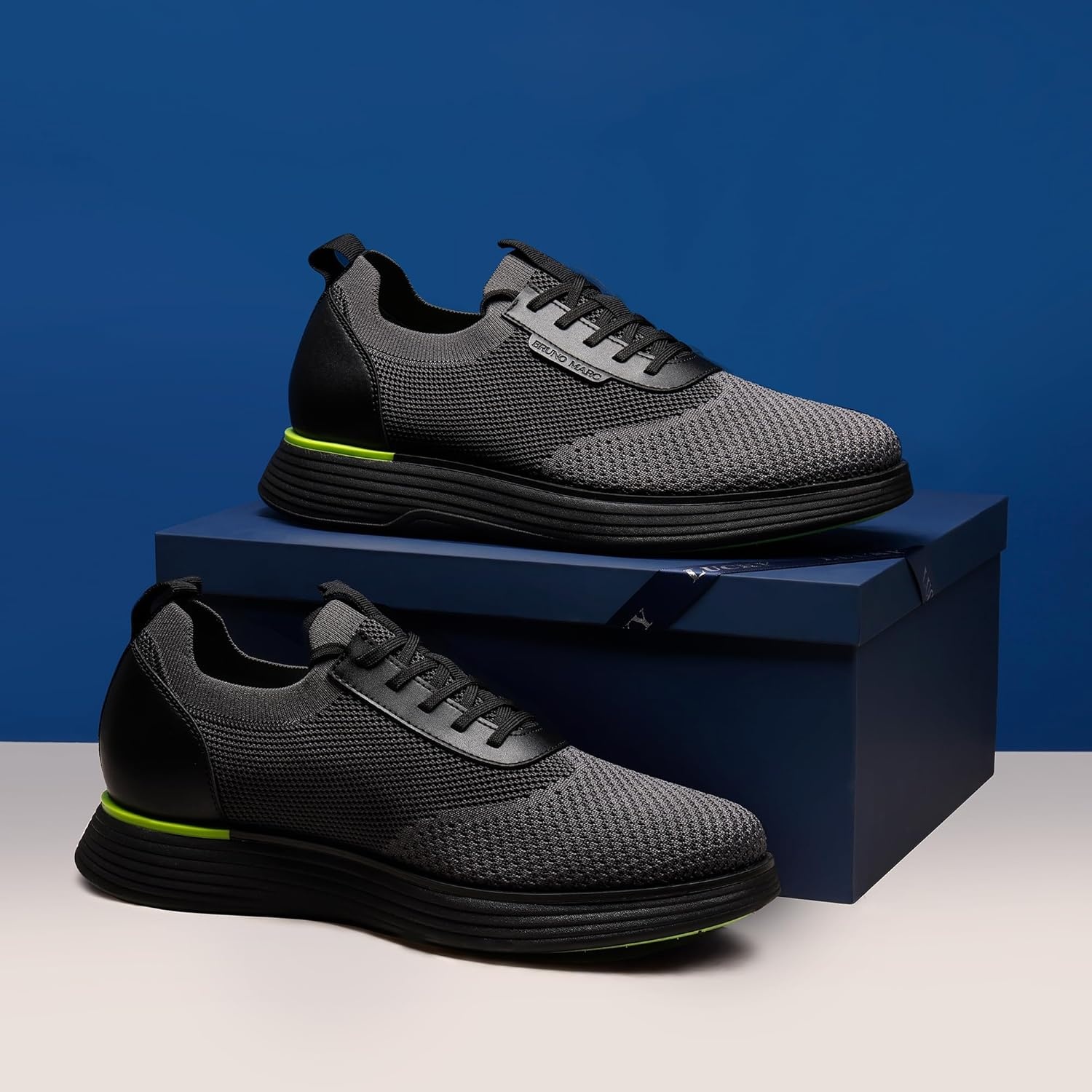 image:imageBruno Marc Mens Sbox2318m Oxford ShoesBlackNeon Green