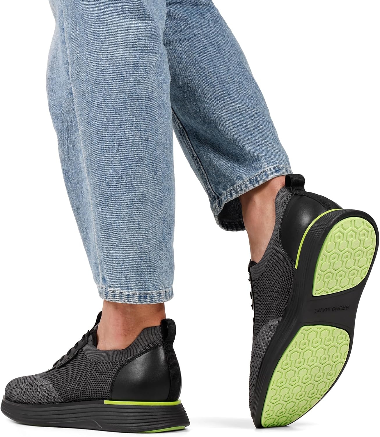 image:imageBruno Marc Mens Sbox2318m Oxford ShoesBlackNeon Green