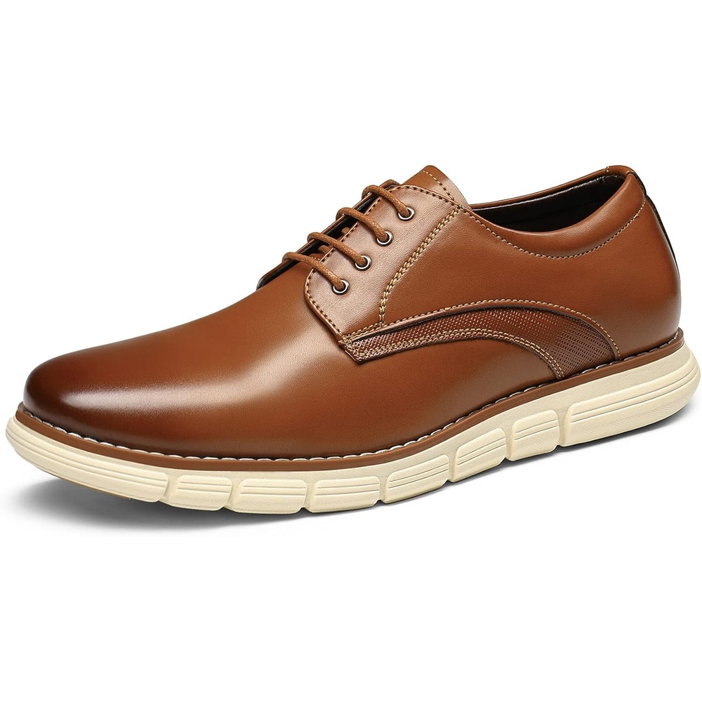 image:imageBruno Marc Mens Crossflex Dress Sneakers Casual Oxford Formal ShoesBrown