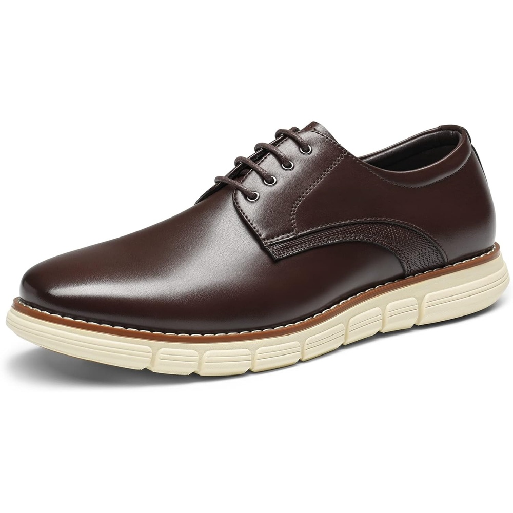 image:imageBruno Marc Mens Crossflex Dress Sneakers Casual Oxford Formal ShoesDark Brown
