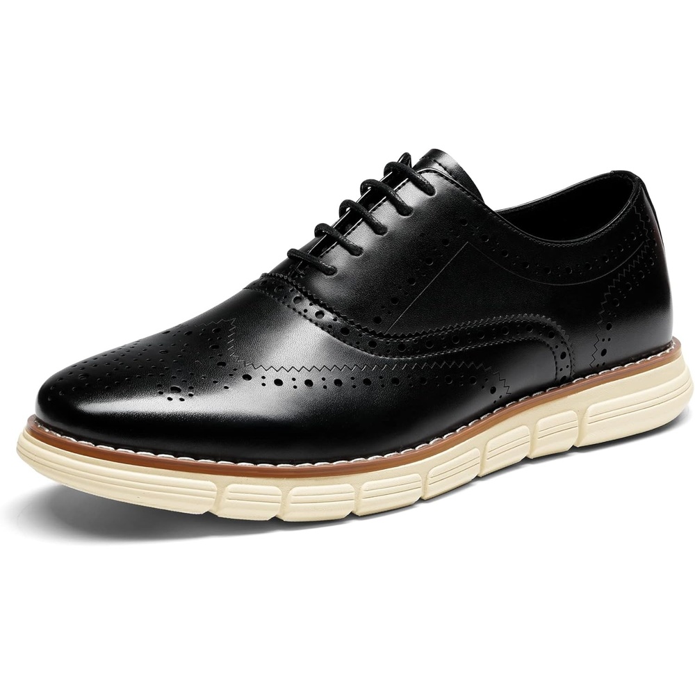 image:imageBruno Marc Mens Crossflex Dress Sneakers Wingtip Derby Casual Oxford Formal ShoesBlackwing