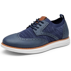image:imageBruno Marc Mens KnitFlex Craft Mesh Oxfords Sneakers Casual Dress LaceUp Lightweight Walking Shoes8navy