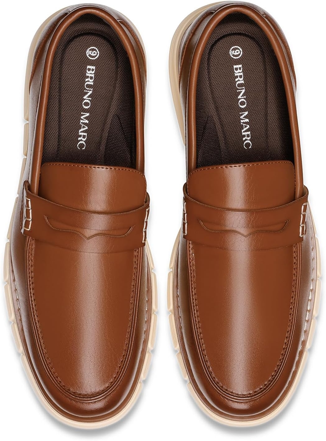 image:imageBruno Marc Mens Casual Dress Shoes Slipon Lightweight Penny Loafers EZFlex GlideBreezeBrown