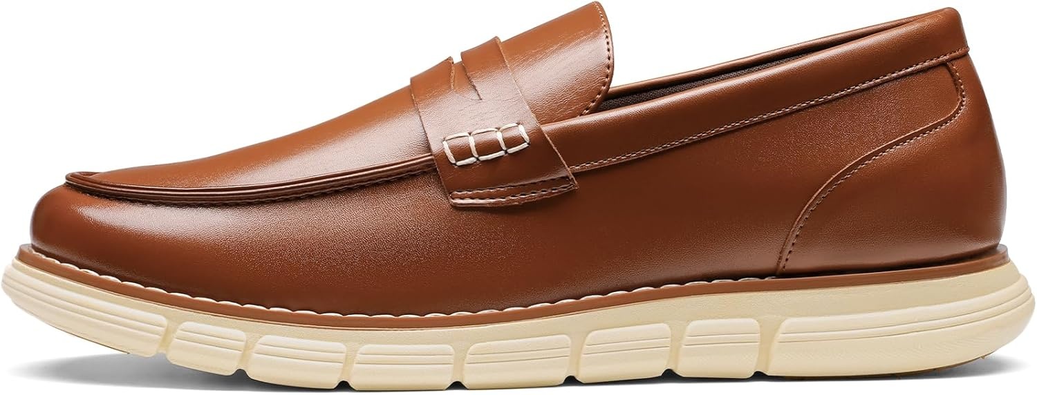 image:imageBruno Marc Mens Casual Dress Shoes Slipon Lightweight Penny Loafers EZFlex GlideBreezeBrown
