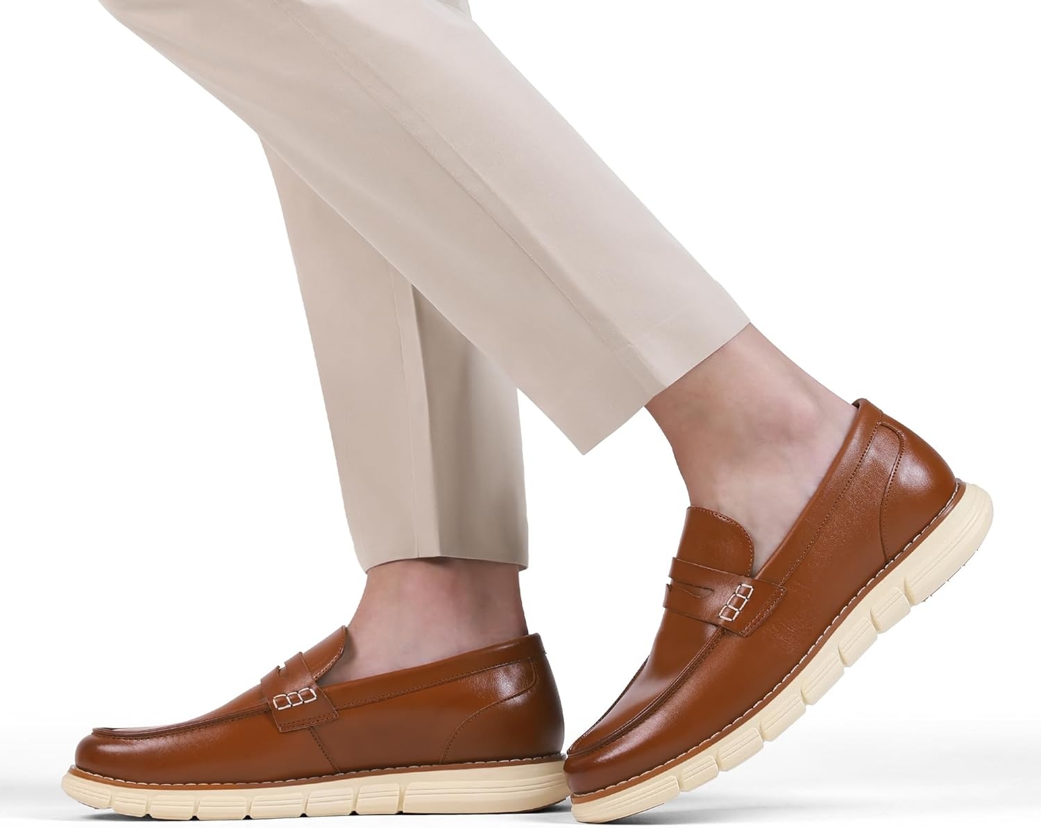 image:imageBruno Marc Mens Casual Dress Shoes Slipon Lightweight Penny Loafers EZFlex GlideBreezeBrown
