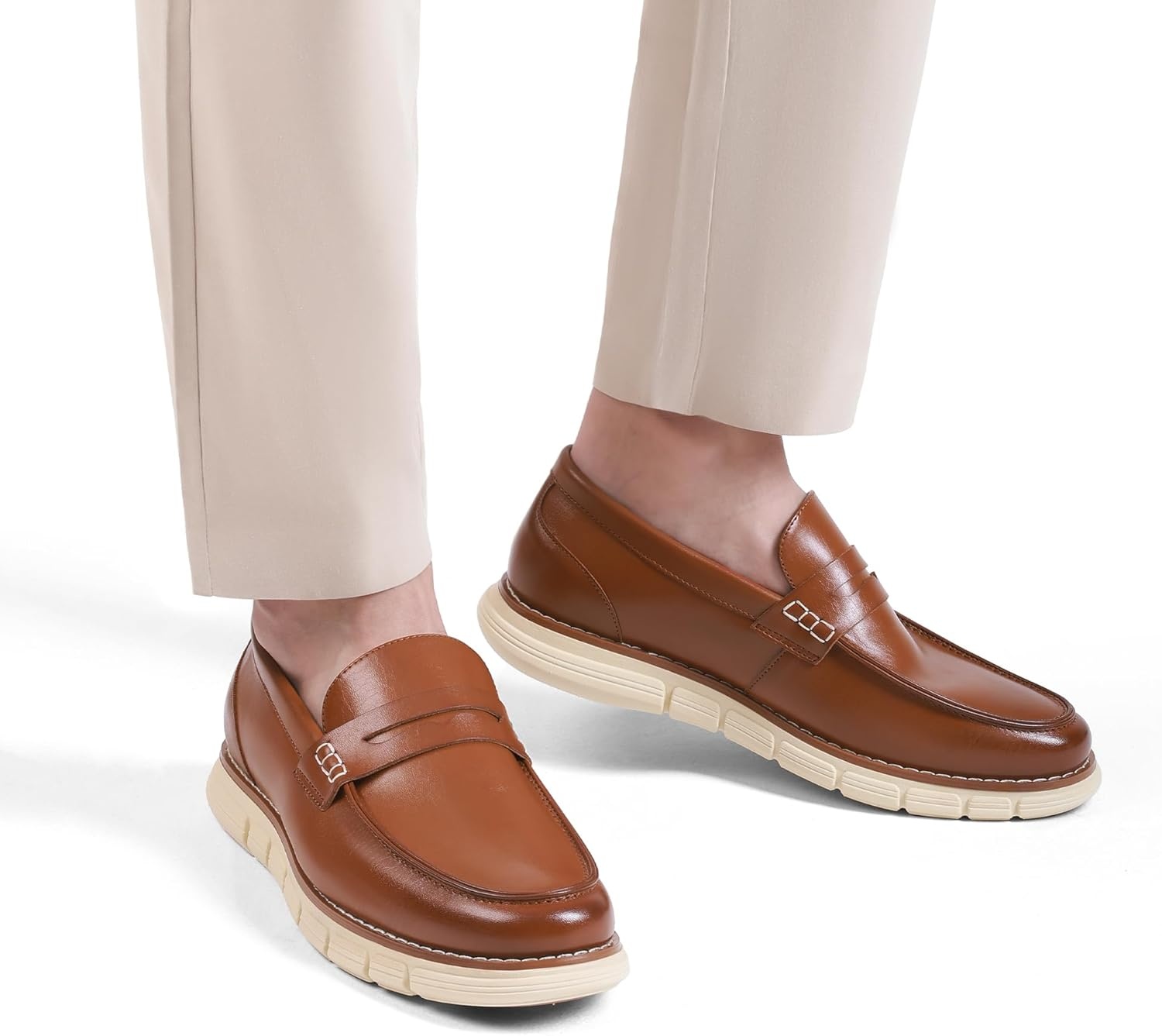 image:imageBruno Marc Mens Casual Dress Shoes Slipon Lightweight Penny Loafers EZFlex GlideBreezeBrown