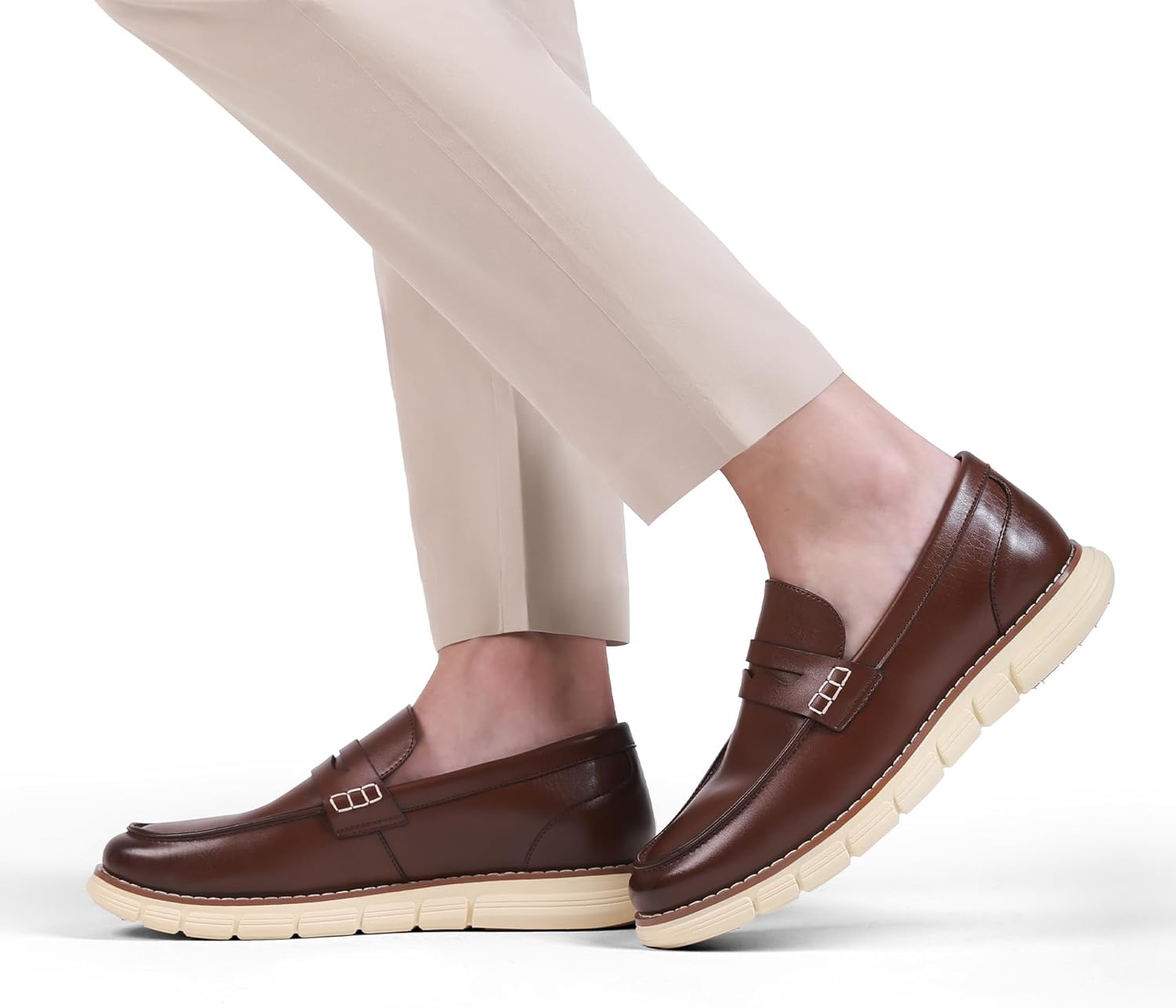 image:imageBruno Marc Mens Casual Dress Shoes Slipon Lightweight Penny Loafers EZFlex GlideBreezeDark Brown