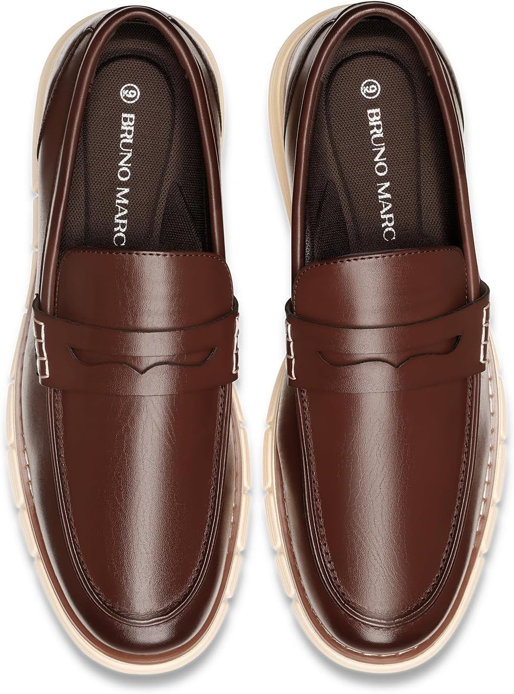 image:imageBruno Marc Mens Casual Dress Shoes Slipon Lightweight Penny Loafers EZFlex GlideBreezeDark Brown