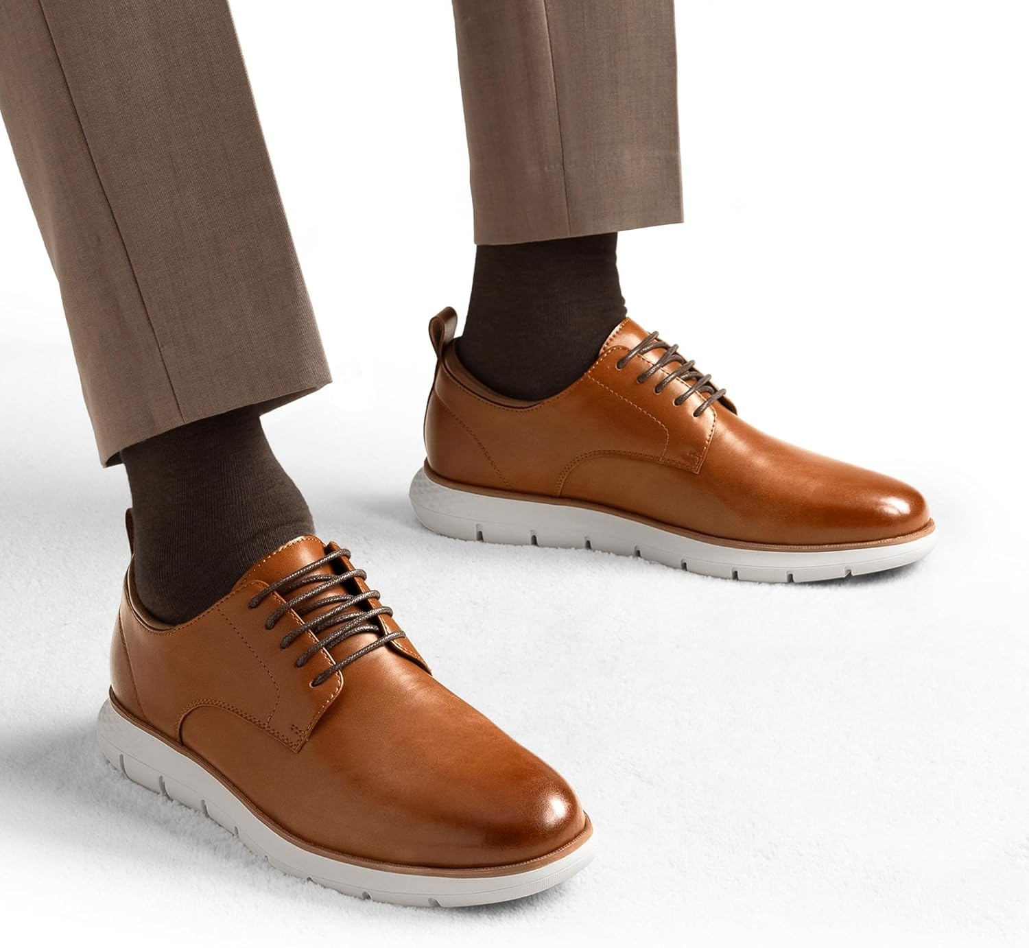 image:imageBruno Marc Mens Casual Dress Sneakers Formal Business Shoes AllDay Comfort Lightweight Cushioning Oxfords Crossflex CrestLiteBrown