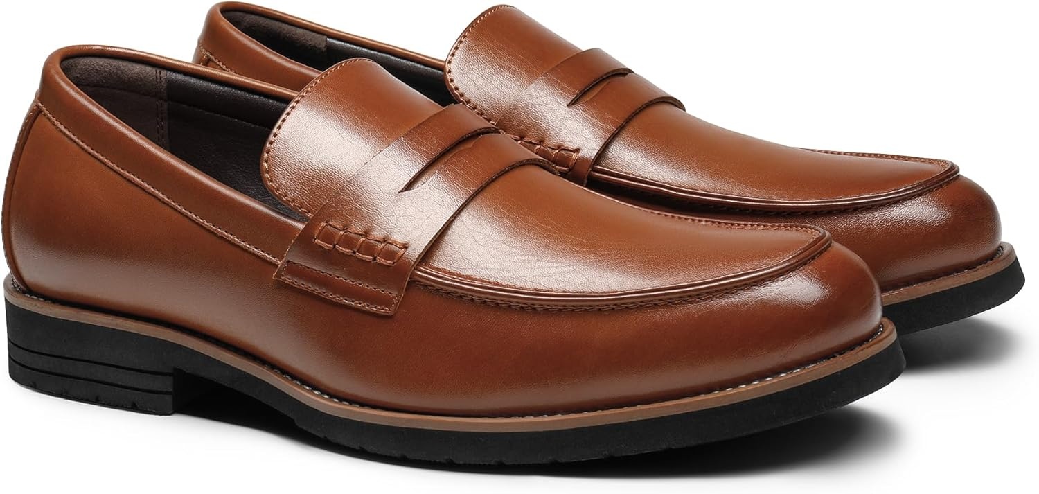 image:imageBruno Marc Mens Dress Slipon Penny Loafers Business Formal ShoesBrown