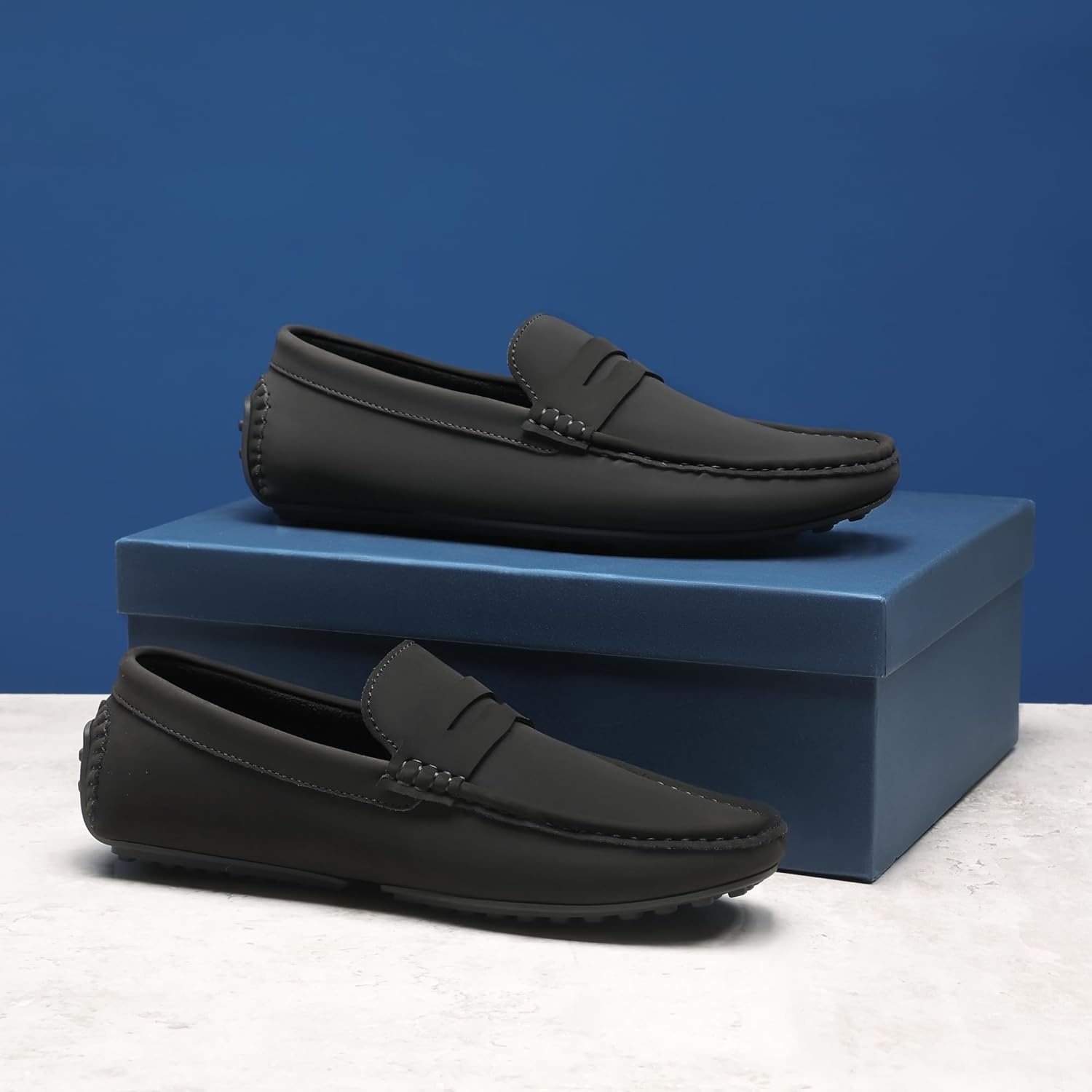 image:imageBruno Marc Mens Slipon Penny Loafer Suede Driving ShoesBlack