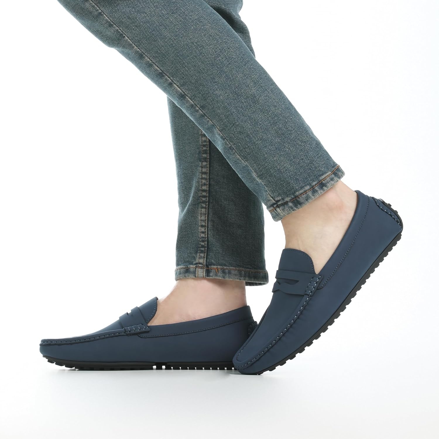 image:imageBruno Marc Mens Slipon Penny Loafer Suede Driving ShoesDark Blue