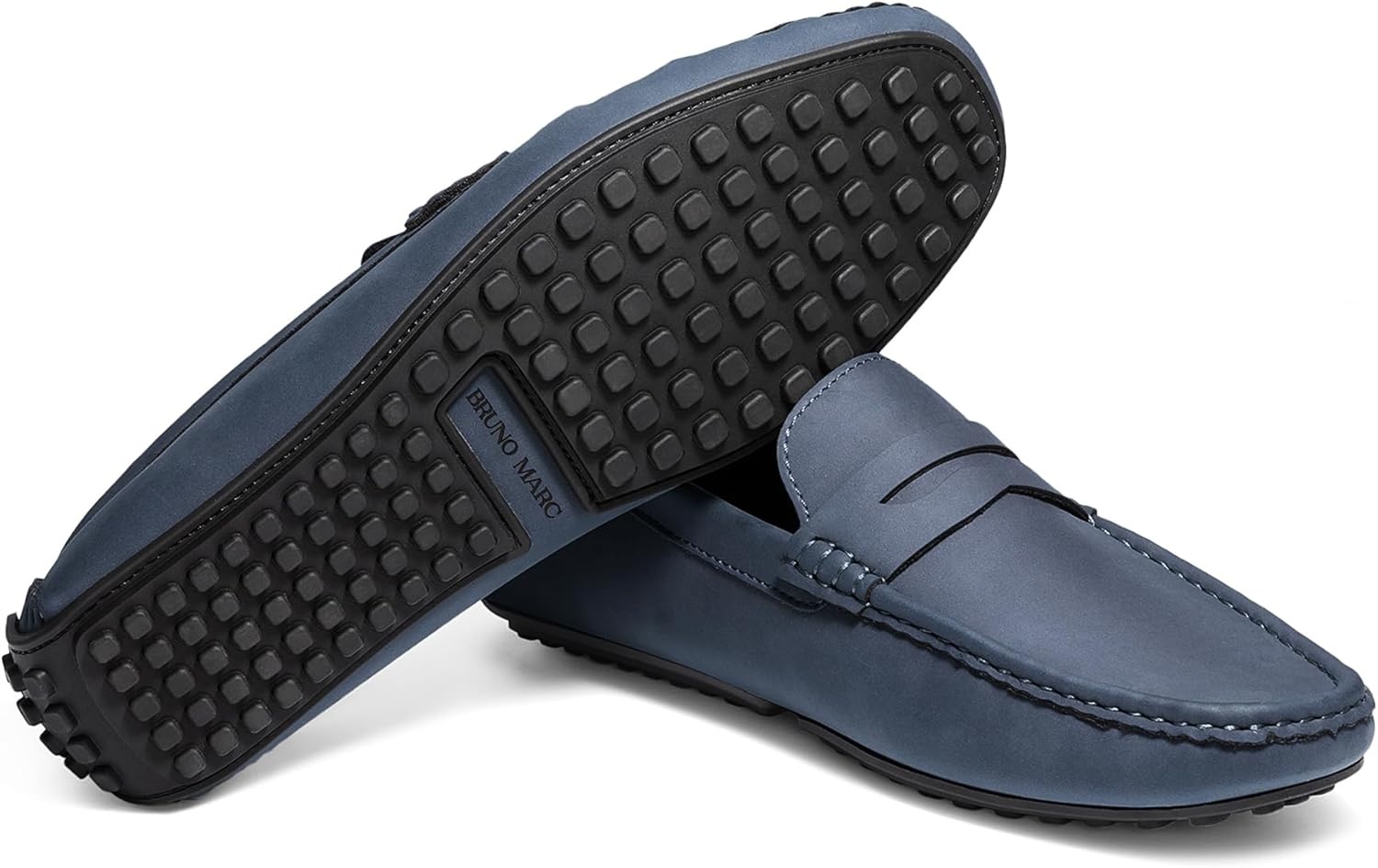 image:imageBruno Marc Mens Slipon Penny Loafer Suede Driving ShoesDark Blue